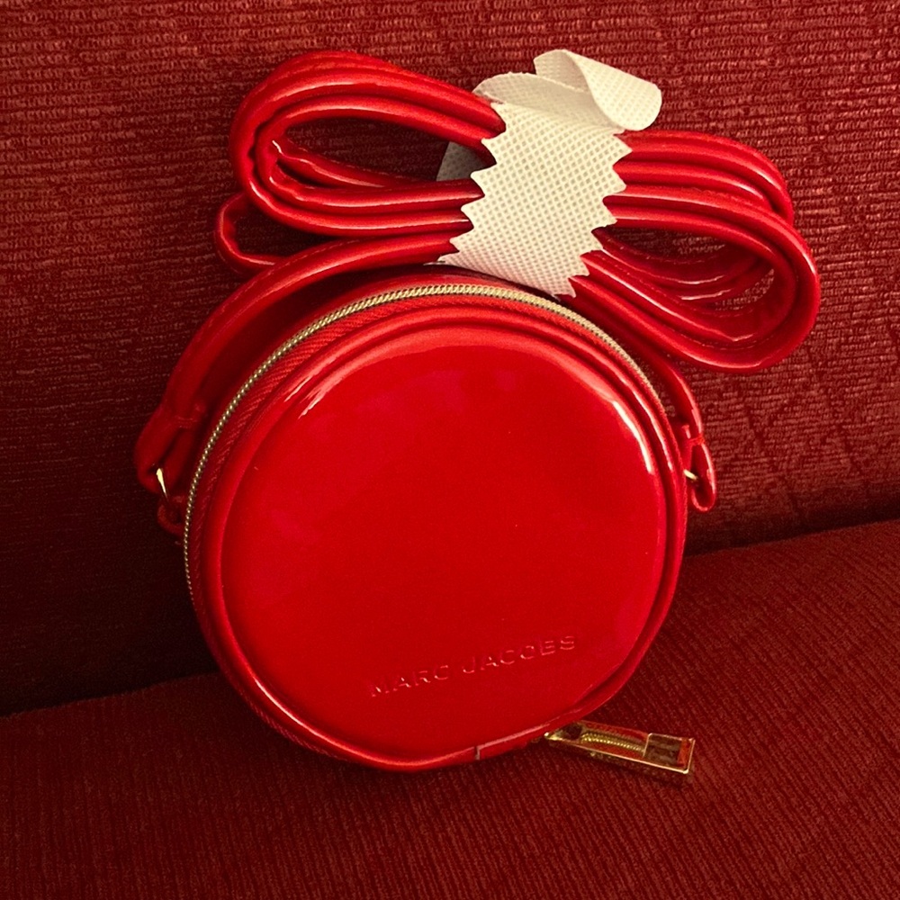 Marc Jacobs Mini Crossbody Shoulder Bag RED Patent Faux Leather